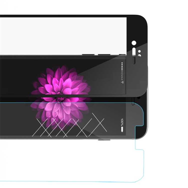 REMAX Tempered Glass Screen Protector 9H for iPhone 6 6s Complete Covering Arc Edge - Black-3