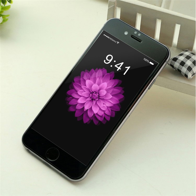 REMAX Tempered Glass Screen Protector 9H for iPhone 6 6s Complete Covering Arc Edge - Black-9
