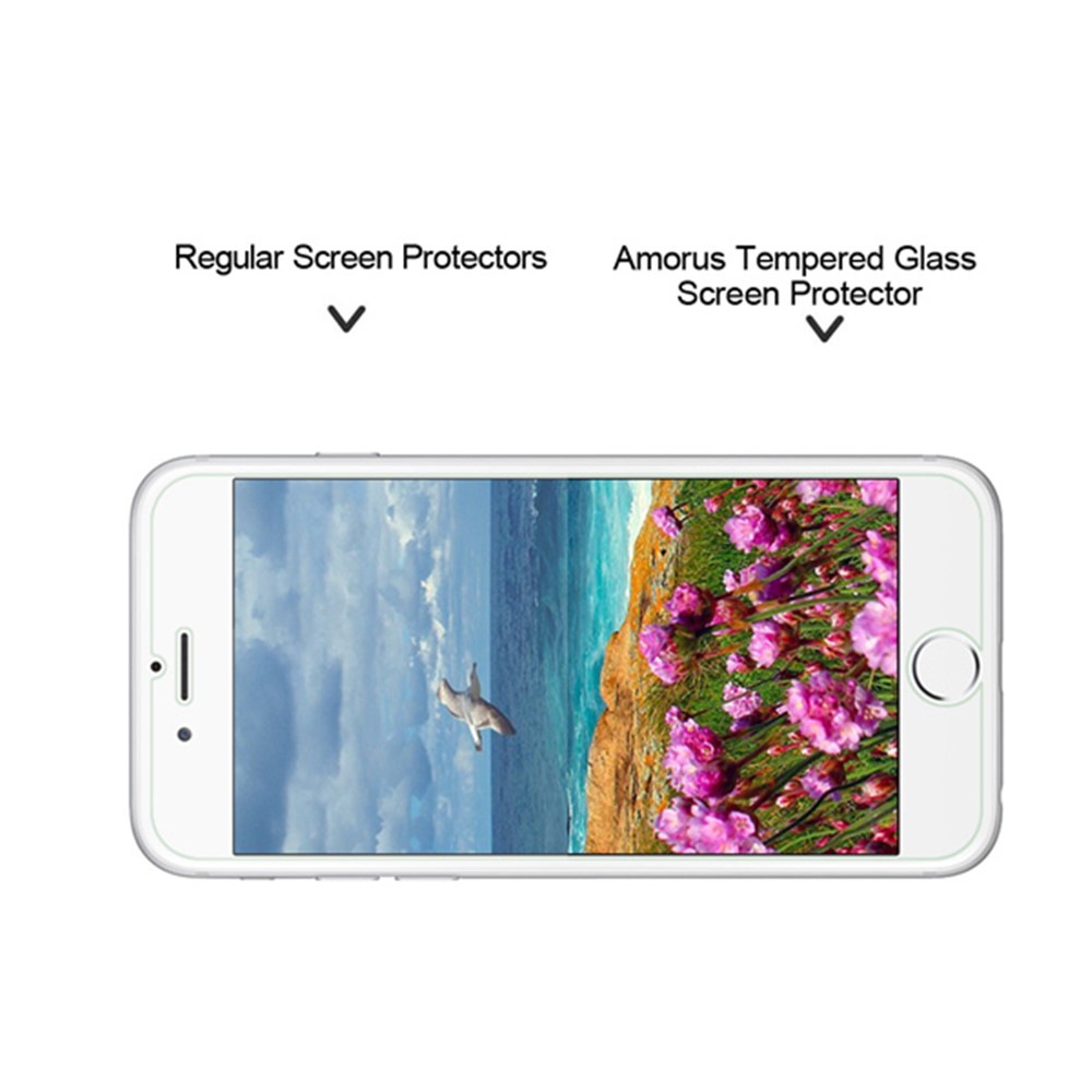 Protector De Pantalla De Cristal Templado A Prueba De Golpes De Amorus Anti-huella Para IPhone 6 9h Anti-explosión De Borde De Arco-3