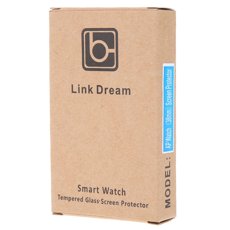 LINK DREAM 0.2mm Tempered Glass Screen Film for Apple Watch 38mm Full Coverage - Black-11