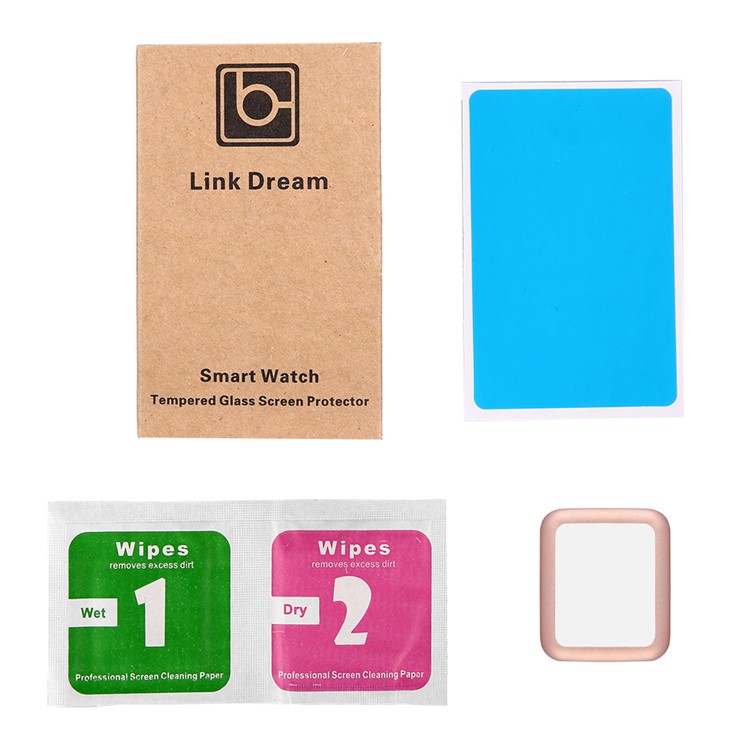 LINK DREAM 0.2mm Tempered Glass Screen Film for Apple Watch 38mm Full Coverage - Rose Gold-13