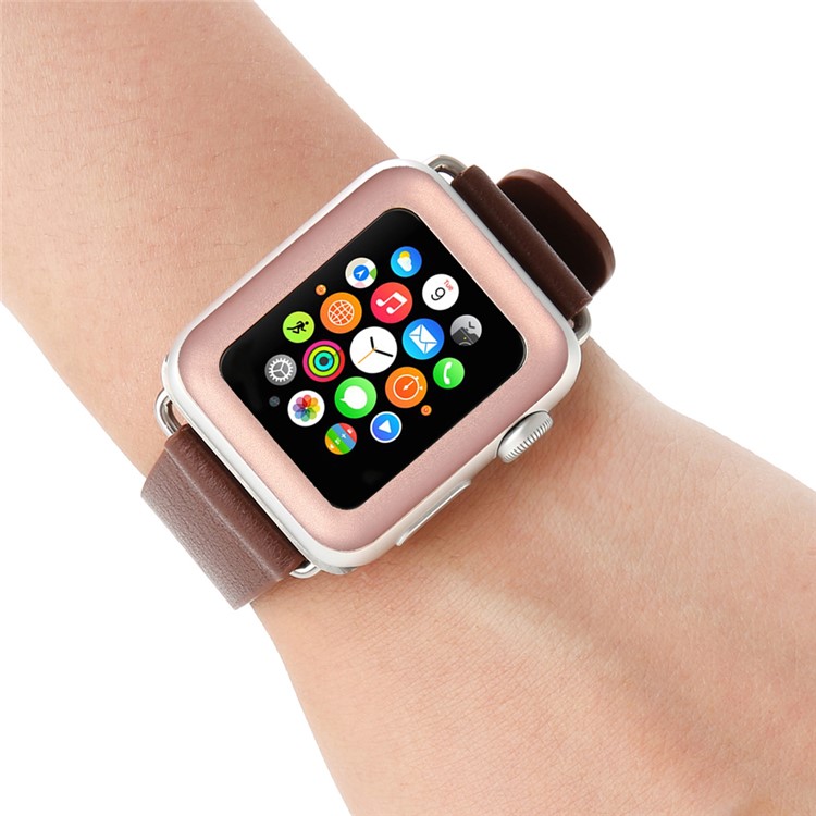 LINK DREAM 0.2mm Tempered Glass Screen Film for Apple Watch 38mm Full Coverage - Rose Gold-5