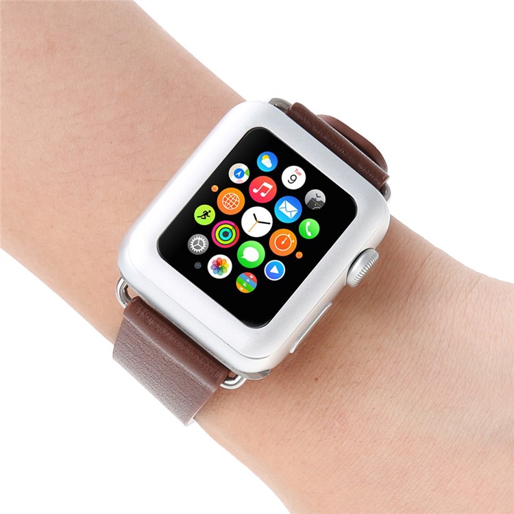 LINK DREAM 0.2mm Tempered Glass Screen Film for Apple Watch 42mm Full Coverage - Silver-8
