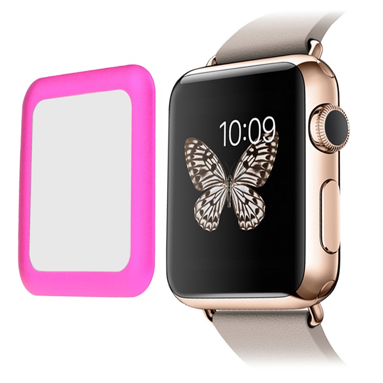 LINK DREAM 0.2mm Tempered Glass Screen Film for Apple Watch 42mm Full Coverage - Rose-1