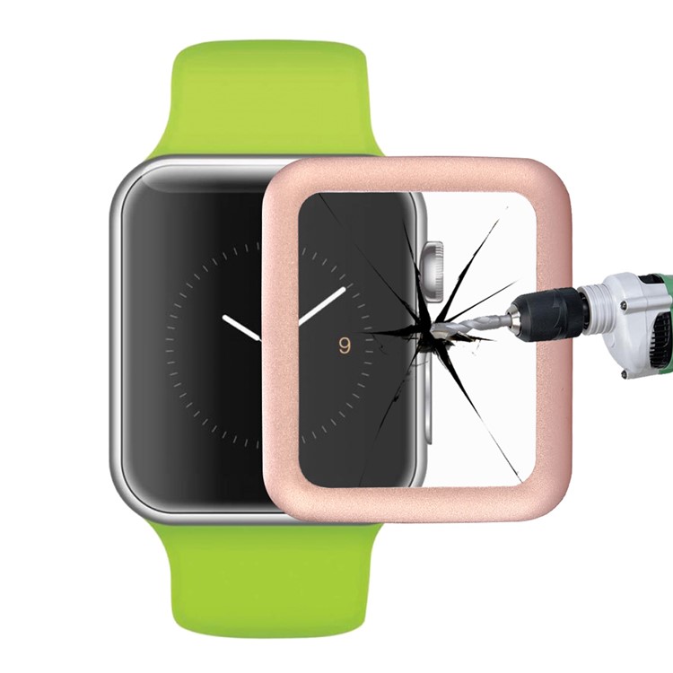 LINK DREAM Tempered Glass Screen Film for Apple Watch 42mm Full Coverage - Rose Gold-6