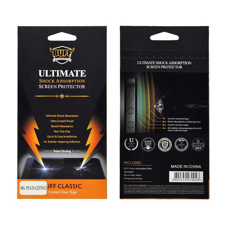 BUFF for iPhone 6 Plus / 6s Plus Ultimate Shock Absorption Front Screen Protector + Back Film-8