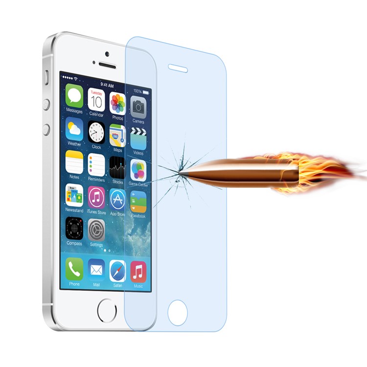 0.1mm Anti-blue-ray Tempered Glass Screen Protection Film for iPhone SE 5s 5 5c Arc Edge-3