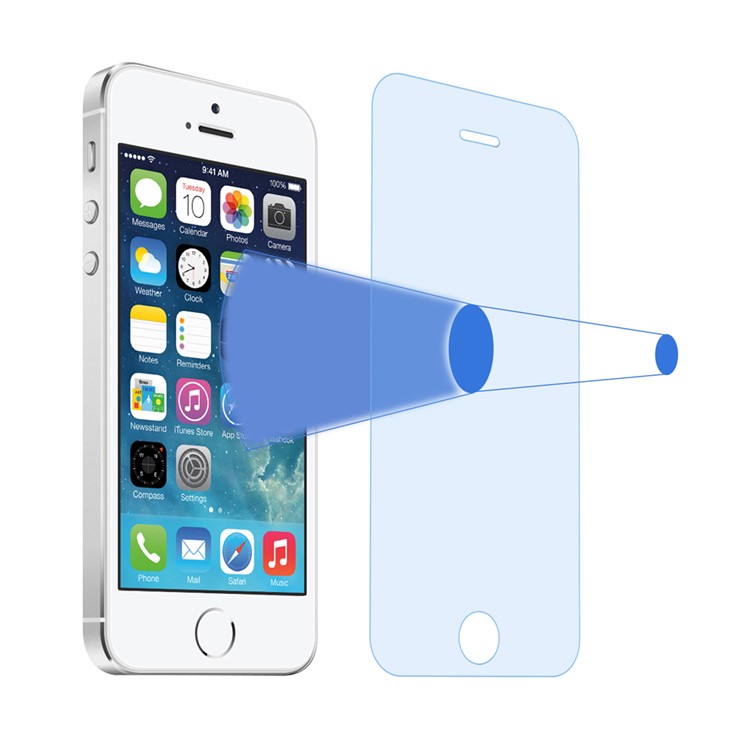 0.1mm Anti-blue-ray Tempered Glass Screen Protection Film for iPhone SE 5s 5 5c Arc Edge-5