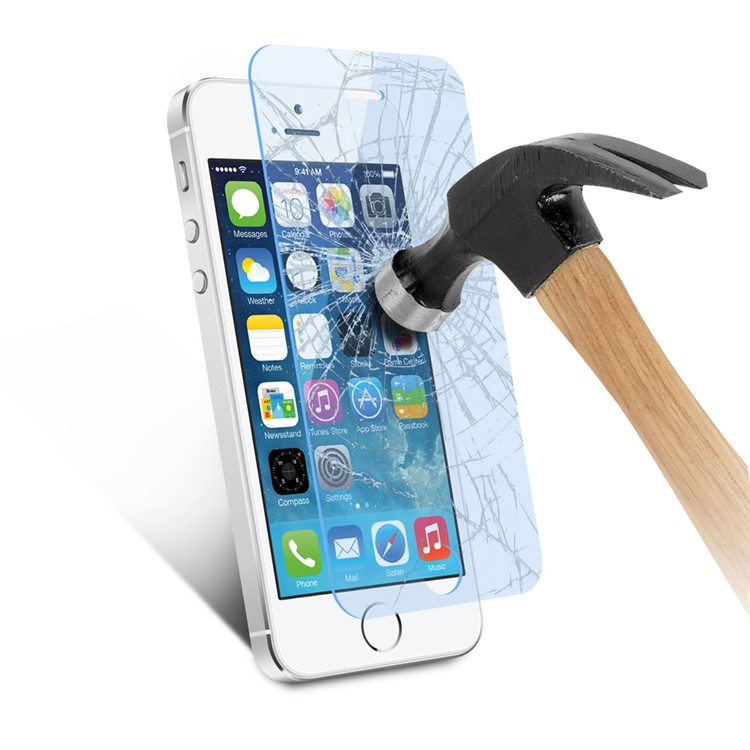 0.1mm Anti-blue-ray Tempered Glass Screen Protection Film for iPhone SE 5s 5 5c Arc Edge-6