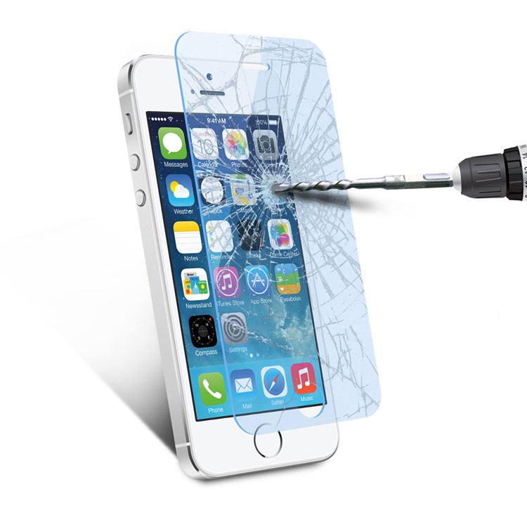 0.1mm Anti-blue-ray Tempered Glass Screen Protection Film for iPhone SE 5s 5 5c Arc Edge-7