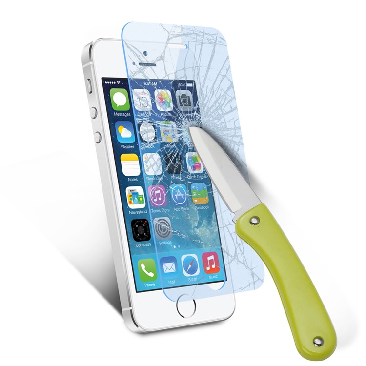0.1mm Anti-blue-ray Tempered Glass Screen Protection Film for iPhone SE 5s 5 5c Arc Edge-8