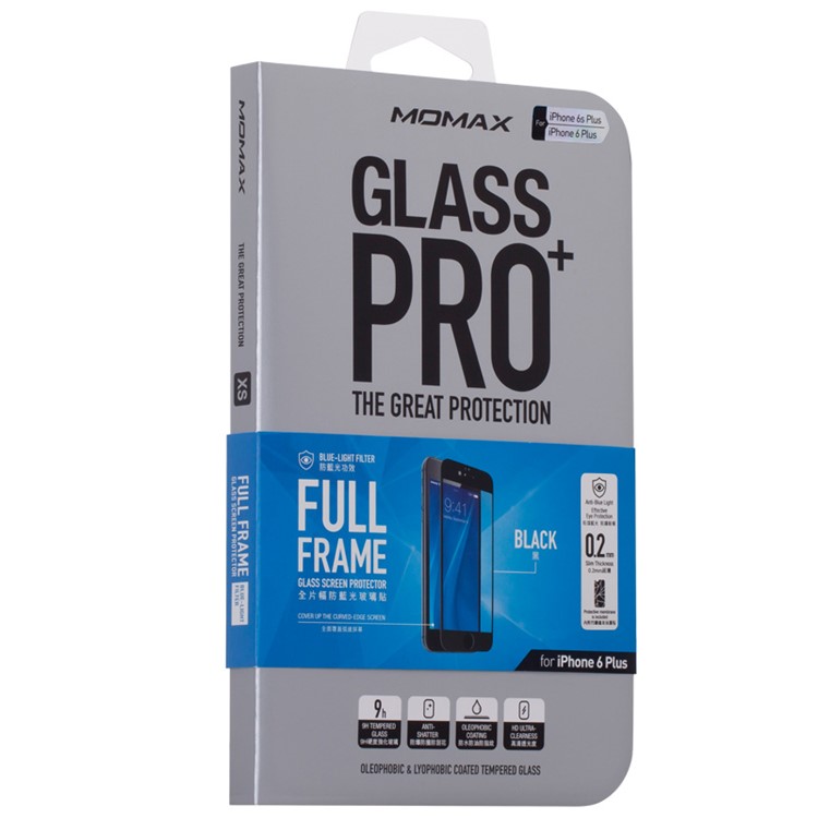 MOMAX Glass Pro+ for iPhone 6s Plus / 6 Plus Anti-blue-ray Tempered Glass Screen Protector 0.2mm - Black-8