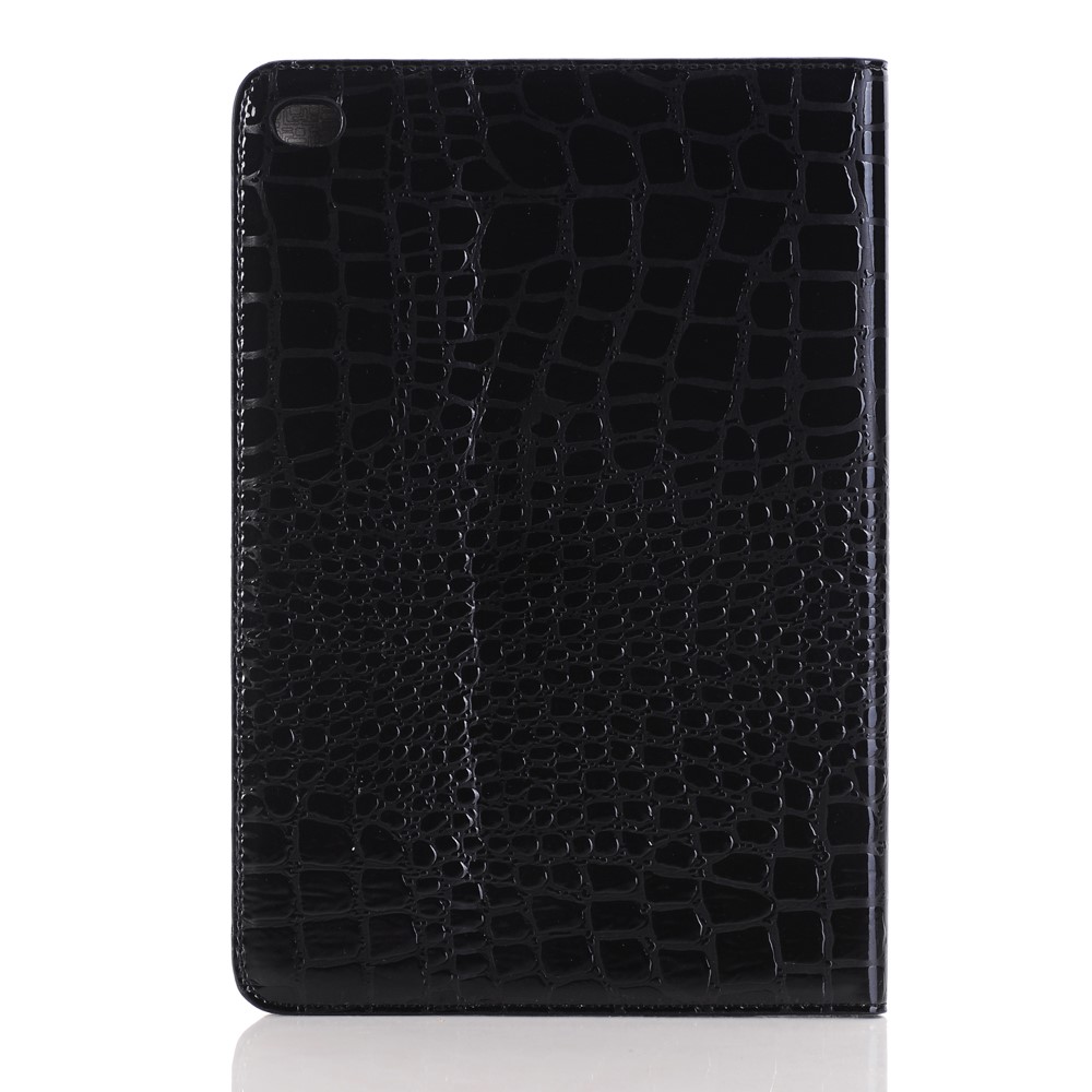 Krokodiltextur Leder Flip Cover Wallet Hülle Für Ipad Mini 4 - Schwarz