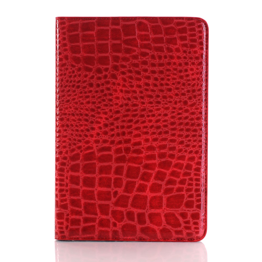 Crocodilo Textura Couro Flip Caso Cartão Titular Para Ipad Mini 4 - Vermelho-1
