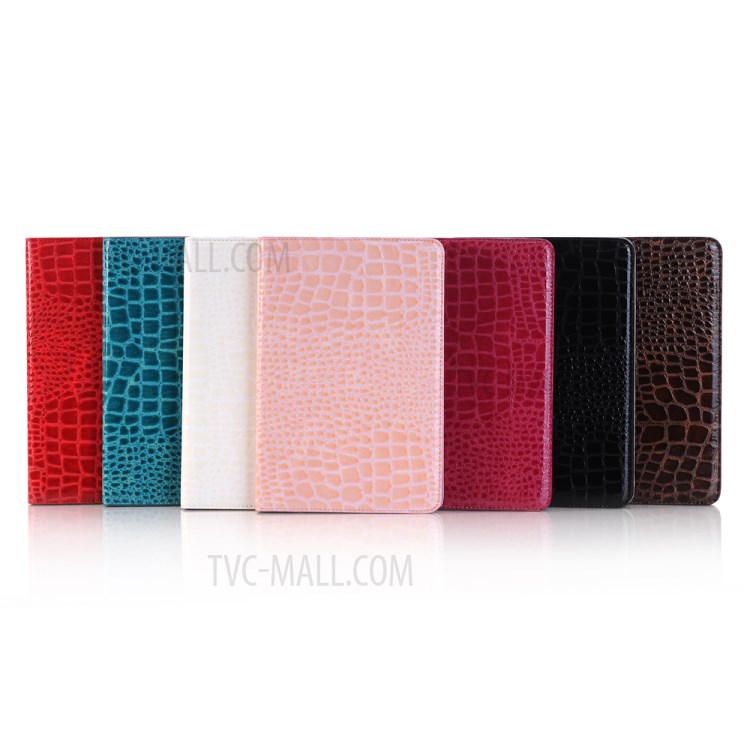Crocodilo Textura Couro Flip Caso Cartão Titular Para Ipad Mini 4 - Vermelho-7