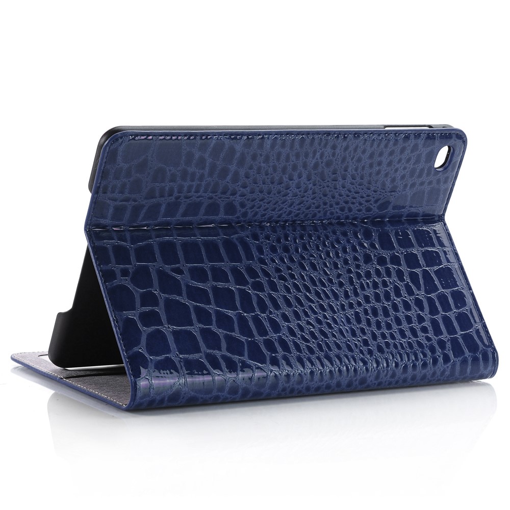 Krokodilleder Lederhülle Mit Portemonnaie Für Ipad Mini 4 - Blau-3