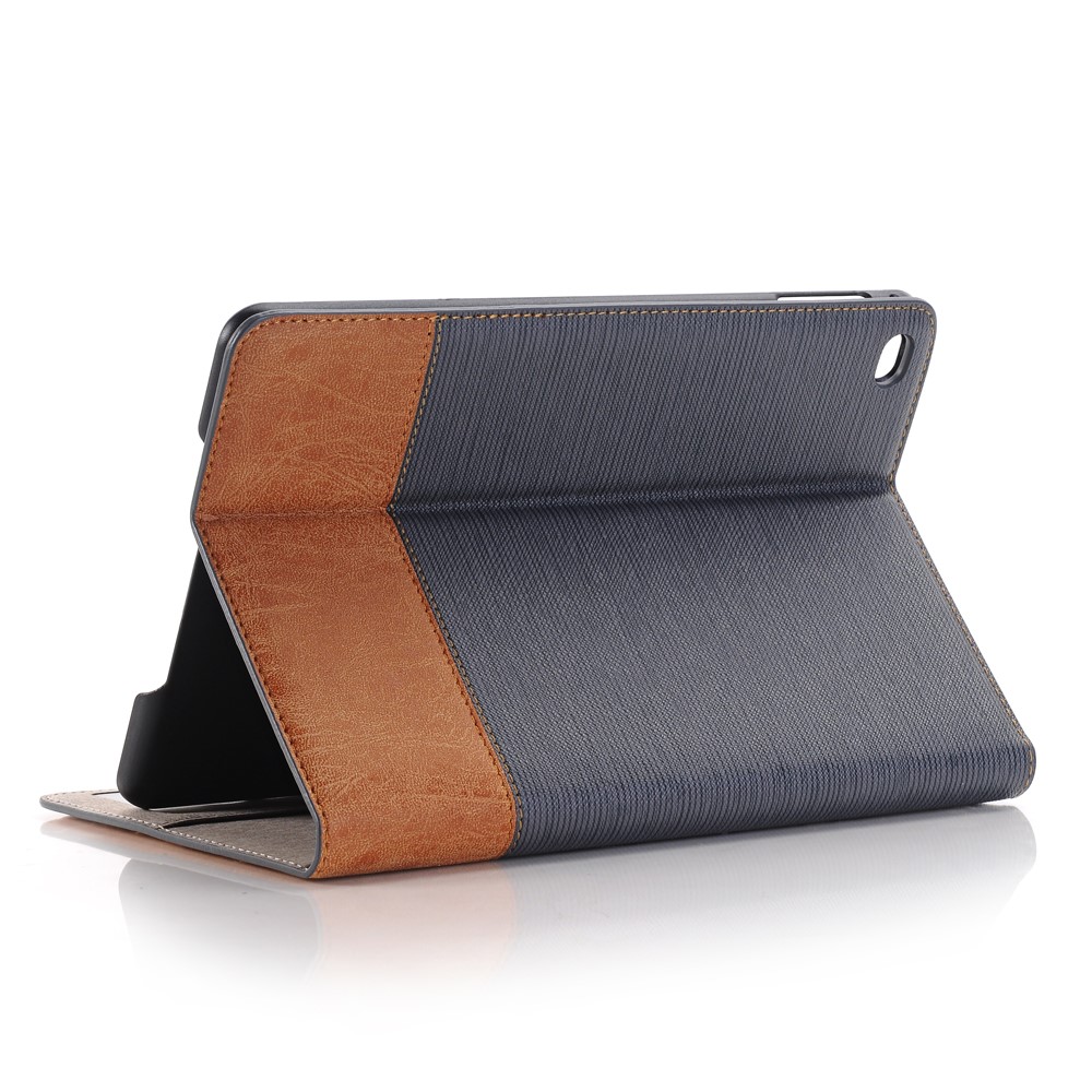 Couleur de Contraste de Texture Croisée Pour le Boîtier de Portefeuille de Couverture en Cuir Ipad Mini 4 - Gris