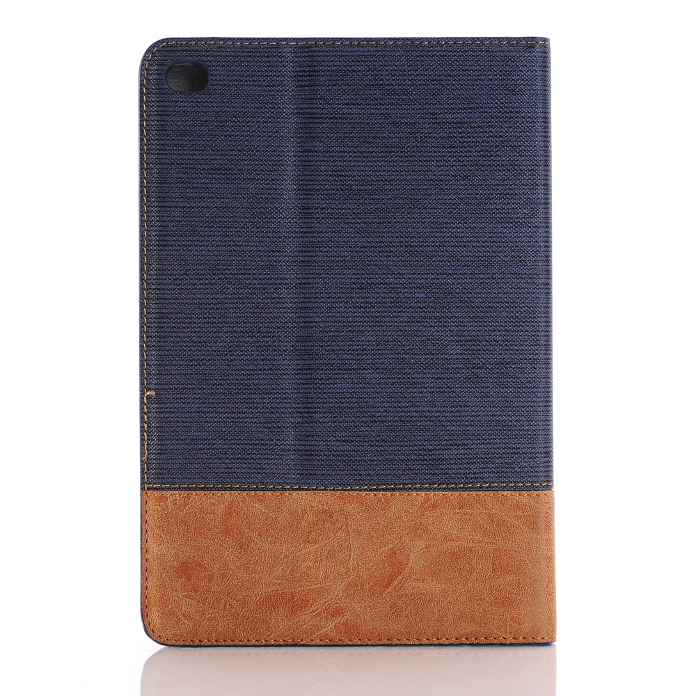 Cross Texture Contraste pour iPad mini 4 Housse en cuir Housse - Bleu foncé-2
