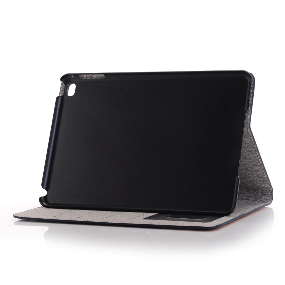 Cross Texture Contraste pour iPad mini 4 Housse en cuir Housse - Bleu foncé-4