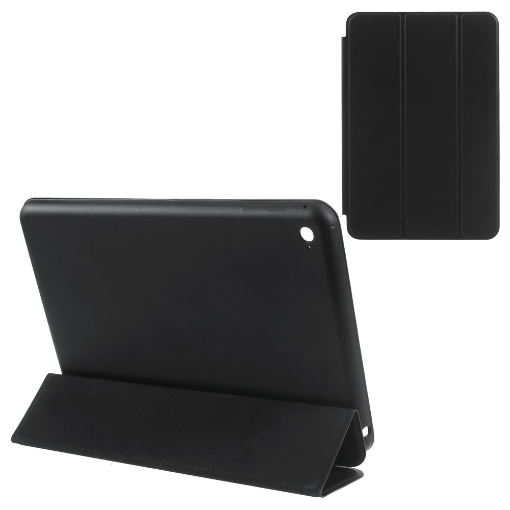 Caso Inteligente De Couro Magro Tri-fold Para Ipad Mini 4 Com Suporte - Preto