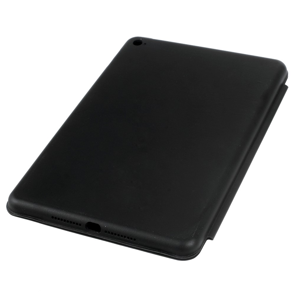 Caso Inteligente De Couro Magro Tri-fold Para Ipad Mini 4 Com Suporte - Preto