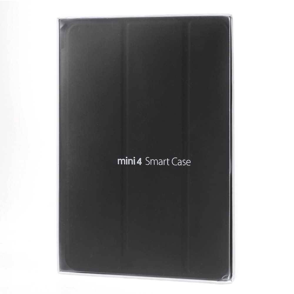 Caso Inteligente De Couro Magro Tri-fold Para Ipad Mini 4 Com Suporte - Preto