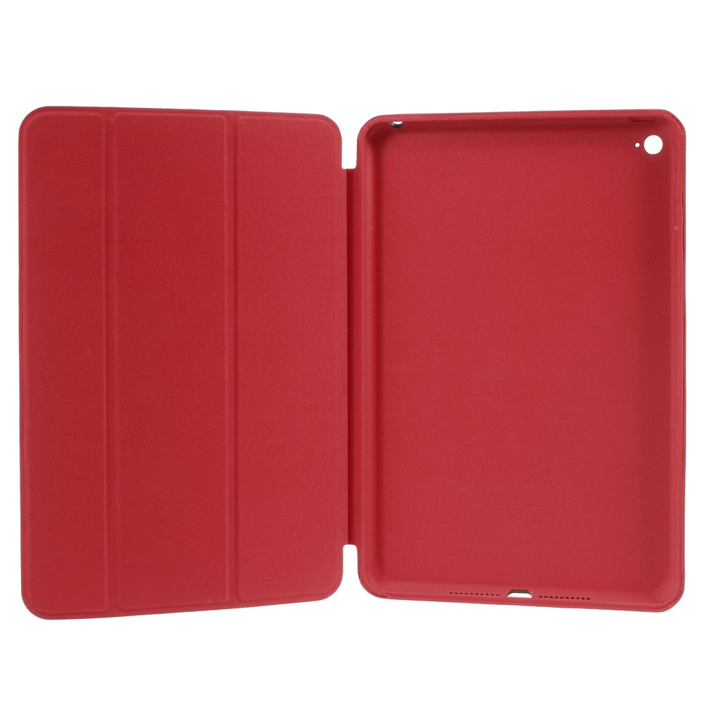 Tri-fold Stand Leather Smart Cover Accessory for iPad Mini 4 - Red-7