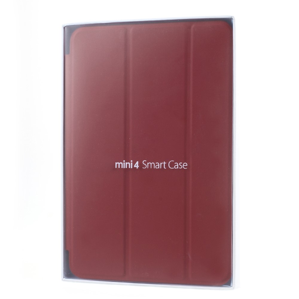 Tri-fold Stand Leather Smart Cover Accessory for iPad Mini 4 - Red-9