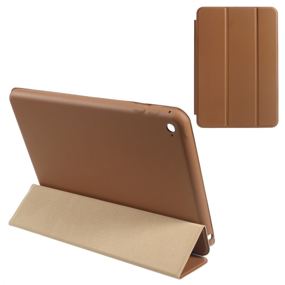 Slim Smart Leder Cover Für Ipad Mini 4 Mit Dreifachem Stand - Braun