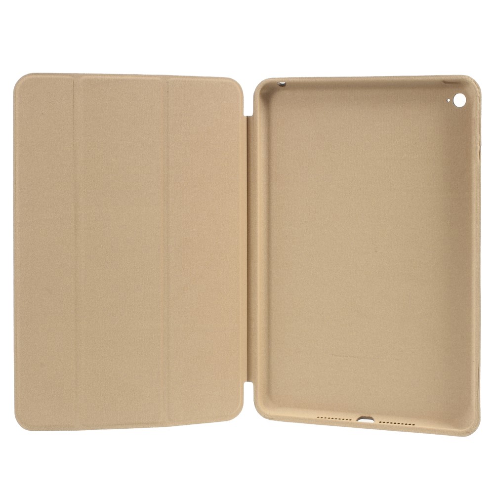 Couverture Mince en Cuir Intelligent Pour Ipad Mini 4 Avec Stand à Trois Volets - Brun