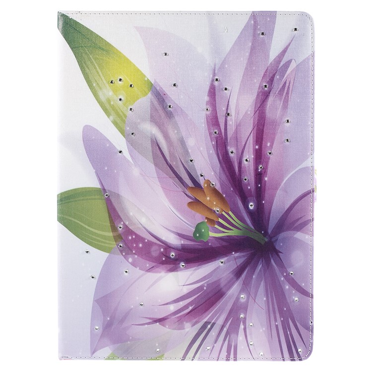 Flip Diamonds Leather Smart Case Shell for iPad Pro 12.9 inch - Pretty Lily Flower-2