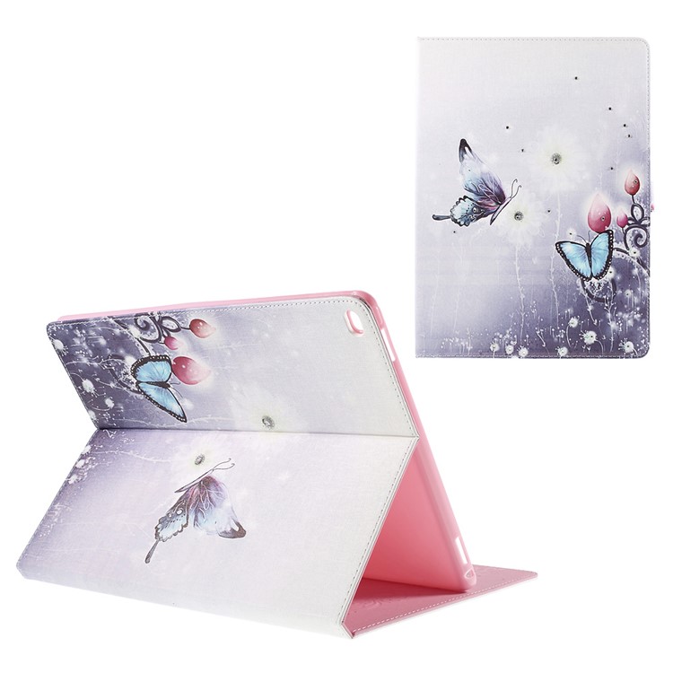 Flip Diamonds Leather Smart Cover Shell for iPad Pro 12.9 inch - Vivid Butterflies-1
