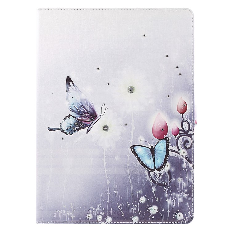 Flip Diamonds Leather Smart Cover Shell for iPad Pro 12.9 inch - Vivid Butterflies-2
