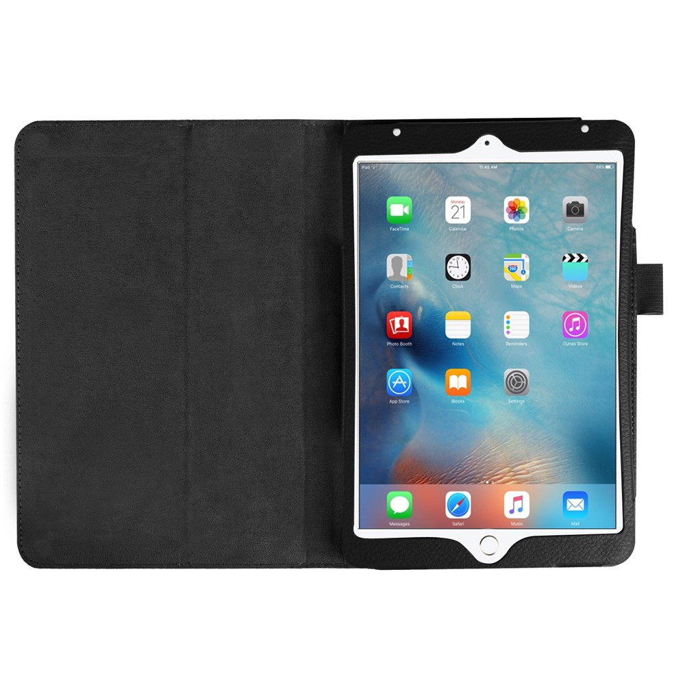 Litchi Texture Smart PU Leather Stand Case for iPad Mini 4 - Black-6