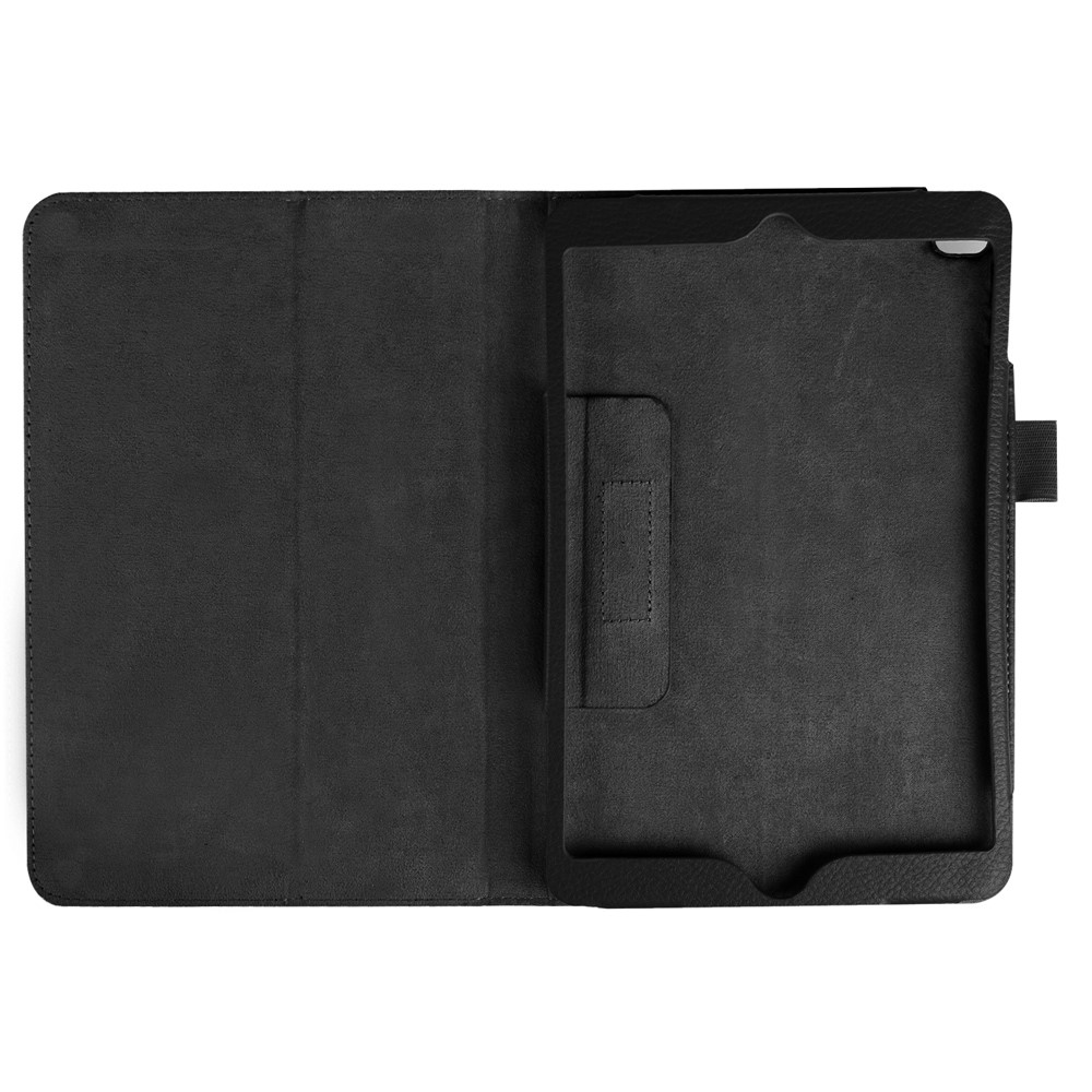 Litchi Texture Smart PU Leather Stand Case for iPad Mini 4 - Black-7