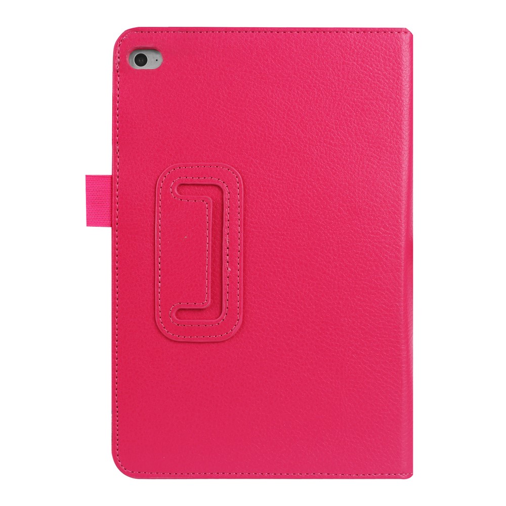 Litchi Texture Smart PU Leather Stand Cover for iPad Mini 4 - Rose-2