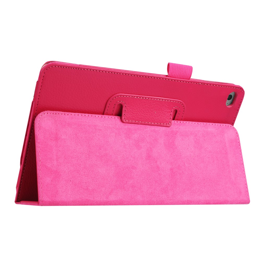 Litchi Texture Smart PU Leather Stand Cover for iPad Mini 4 - Rose-5