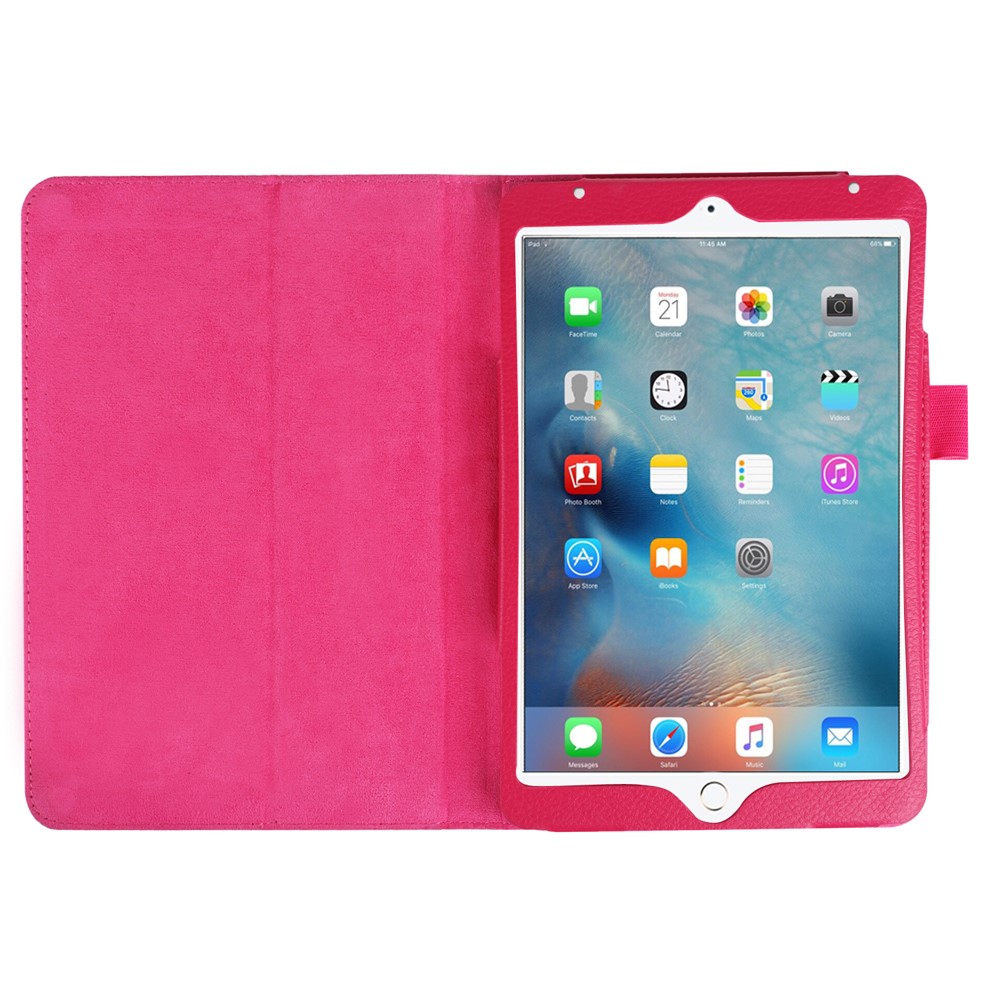 Litchi Texture Smart PU Leather Stand Cover for iPad Mini 4 - Rose-6