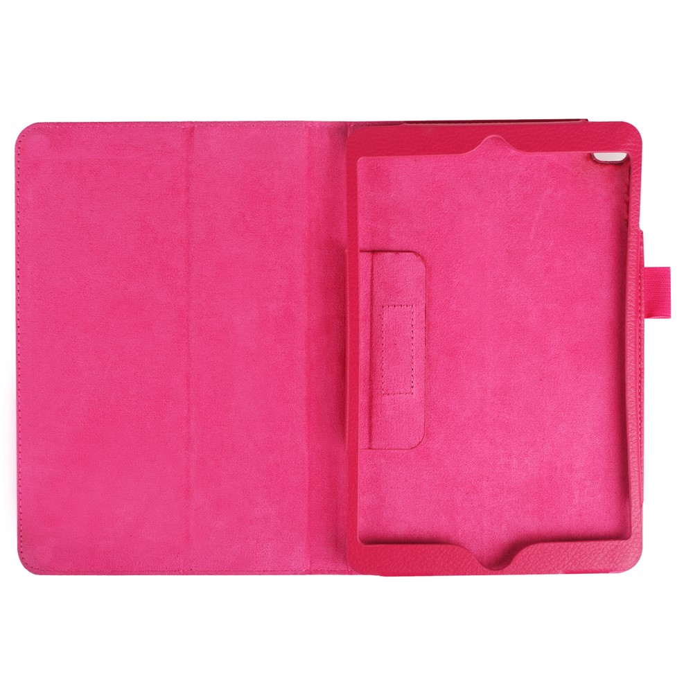 Litchi Texture Smart PU Leather Stand Cover for iPad Mini 4 - Rose-7