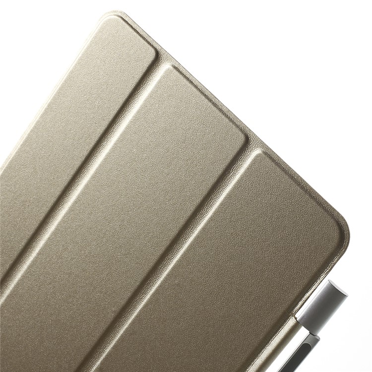 Single Tri-fold Stand Smart Protective Leather Cover for iPad mini 4 - Champagne-5
