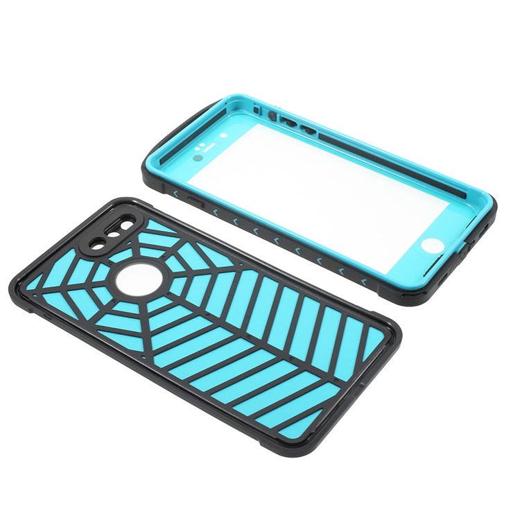 SPIDERCASE Waterproof Full Sealed PC+TPU Case for iPhone 7 Plus - Baby Blue-6