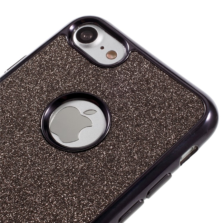 Flash Powder Electroplating TPU Phone Case for iPhone 7 4.7 - Black / Grey Silver Powder-3