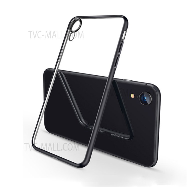 Гальванический Край Ясно Мягкого Телефон Случае Крышка Для Apple IPhone XR 6,1 Дюйма - Черный-1