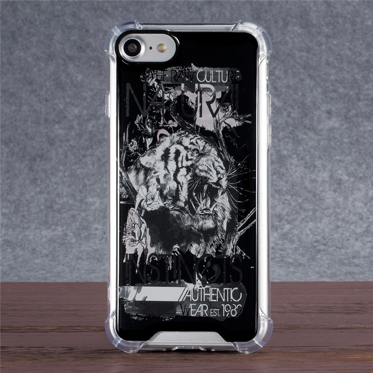 Epoxy Hybrid Scratch-proof Drop Protection Cell Phone Case for iPhone 8/7 4.7 inch (PC + Bayer 3695TPU) - Tiger-4