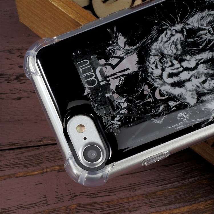 Epoxy Hybrid Scratch-proof Drop Protection Cell Phone Case for iPhone 8/7 4.7 inch (PC + Bayer 3695TPU) - Tiger-5