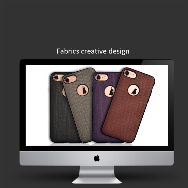 Leather Coated TPU + PC Hybrid Case for iPhone 7 4.7 Built-in Metal Sheet - Black-8