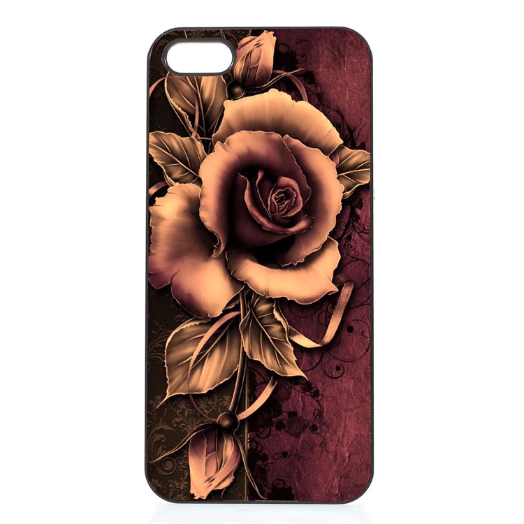 2D Heat Transfer Printing Aluminum Sheet Skin Hard PC Case for iPhone SE/5s/5 - Gothic Rose-1
