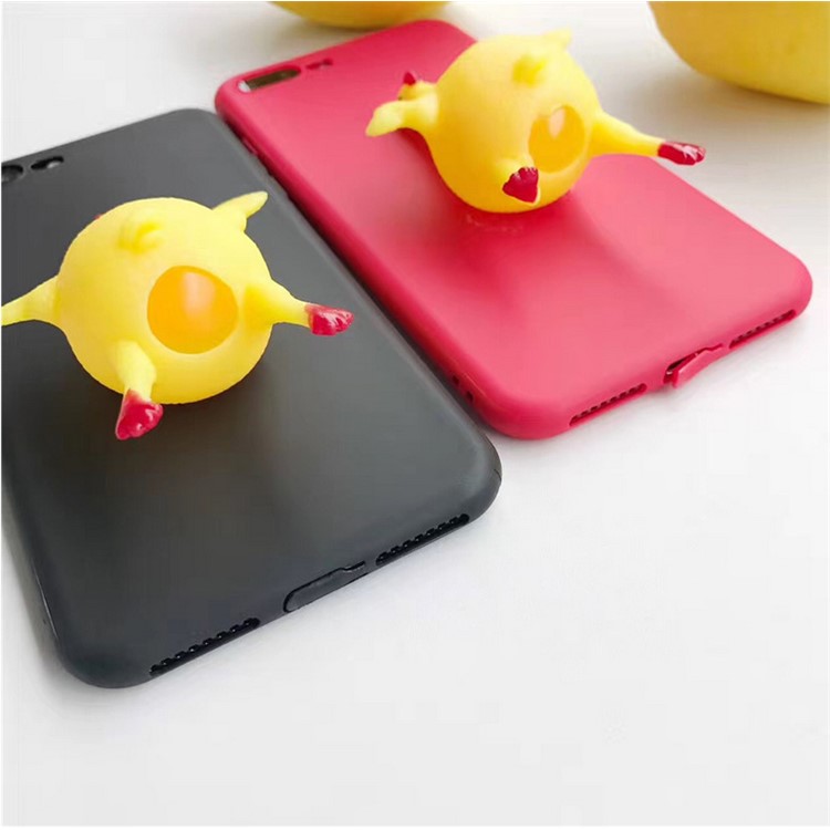 Squeeze Chicken Lay Egg Squishy Phone Case Stress Relieve TPU Cover for iPhone 7 Plus - Red-TVC ...