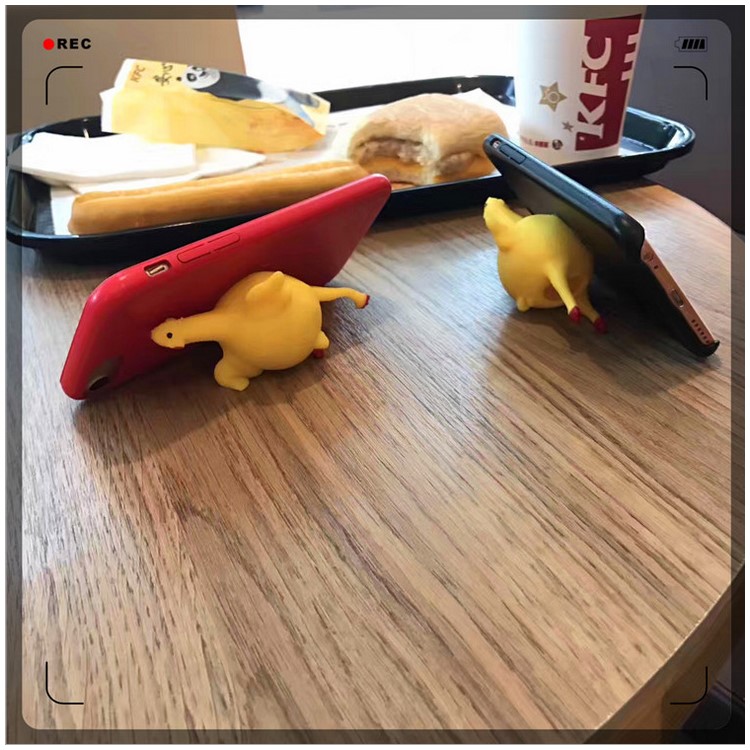 Funny Finger Pinch Chicken Lay Egg Squishy Soft TPU Case Cover for iPhone 8 / 7 4.7 inch - Red-3