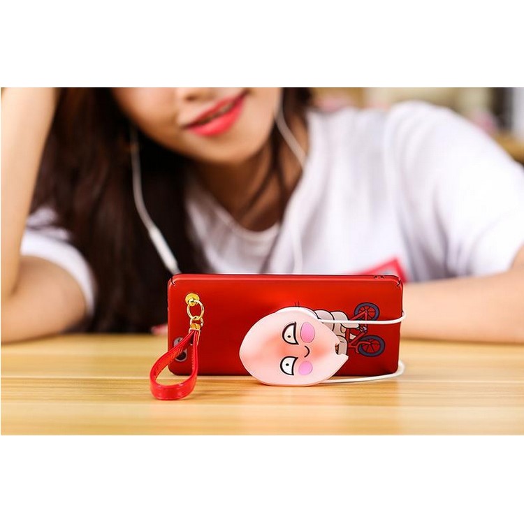 3D Cartoon Peach Cable Winder TPU Kickstand Phone Case for iPhone 6s 6 - Red / Peach on Bike-6